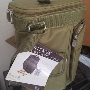 Picnic time wine and cheese tote